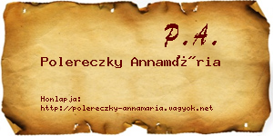 Polereczky Annamária névjegykártya